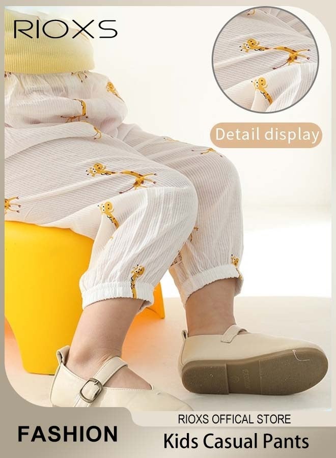 RIOXS Toddlers Boys Girls Mosquito Repellent Pants Children Summer Fashion Slim Pants Casual Loose Pants for Outdoor or Indoor Wear  - Image 1