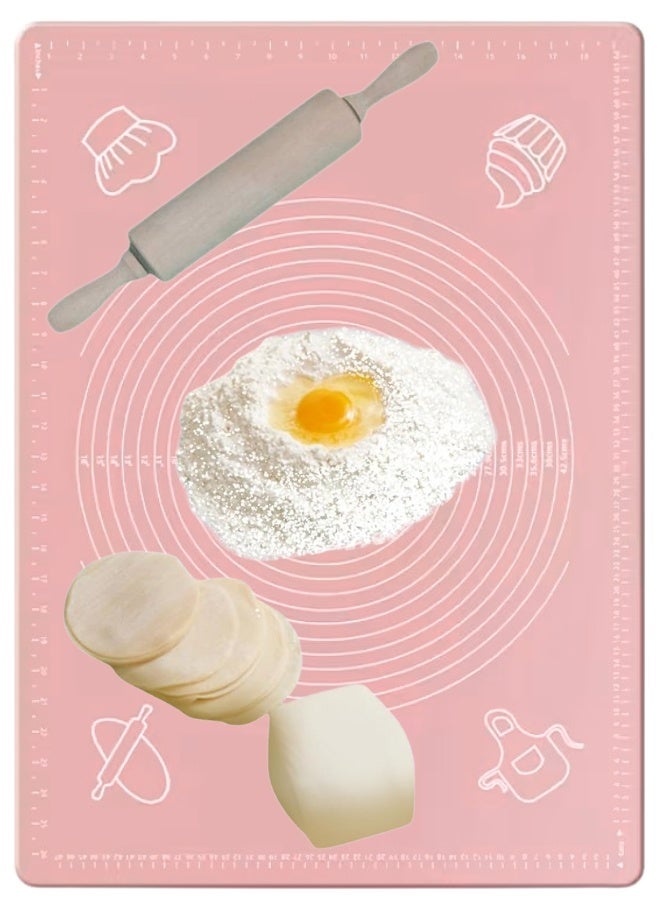 هابي هوم حصيرة معجنات سيليكون كبيرة غير لاصقة قابلة لإعادة الاستخدام بمقياس 43 × 35 وأبعاد إجمالية 50 × 40 سم - حصيرة سيليكون آمنة للاستخدام في الطعام للعجين والمعجنات والبيتزا غير قابلة للانزلاق مع قياسات دقيقة لركوب العجين وحماية السطح مقاومة للحرارة حصيرة سيليكون سميكة صالحة للاستخدام في الطعام للبيتزا والمخبوزات والفطائر يمكن استخدامها كبطانة للفرن أو حصيرة لف العجين (سيمونى) - Image 1