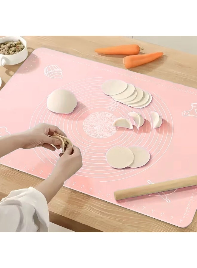 هابي هوم حصيرة معجنات سيليكون كبيرة غير لاصقة قابلة لإعادة الاستخدام بمقياس 43 × 35 وأبعاد إجمالية 50 × 40 سم - حصيرة سيليكون آمنة للاستخدام في الطعام للعجين والمعجنات والبيتزا غير قابلة للانزلاق مع قياسات دقيقة لركوب العجين وحماية السطح مقاومة للحرارة حصيرة سيليكون سميكة صالحة للاستخدام في الطعام للبيتزا والمخبوزات والفطائر يمكن استخدامها كبطانة للفرن أو حصيرة لف العجين (سيمونى) - Image 5