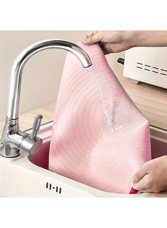 هابي هوم حصيرة معجنات سيليكون كبيرة غير لاصقة قابلة لإعادة الاستخدام بمقياس 43 × 35 وأبعاد إجمالية 50 × 40 سم - حصيرة سيليكون آمنة للاستخدام في الطعام للعجين والمعجنات والبيتزا غير قابلة للانزلاق مع قياسات دقيقة لركوب العجين وحماية السطح مقاومة للحرارة حصيرة سيليكون سميكة صالحة للاستخدام في الطعام للبيتزا والمخبوزات والفطائر يمكن استخدامها كبطانة للفرن أو حصيرة لف العجين (سيمونى) - Image 4