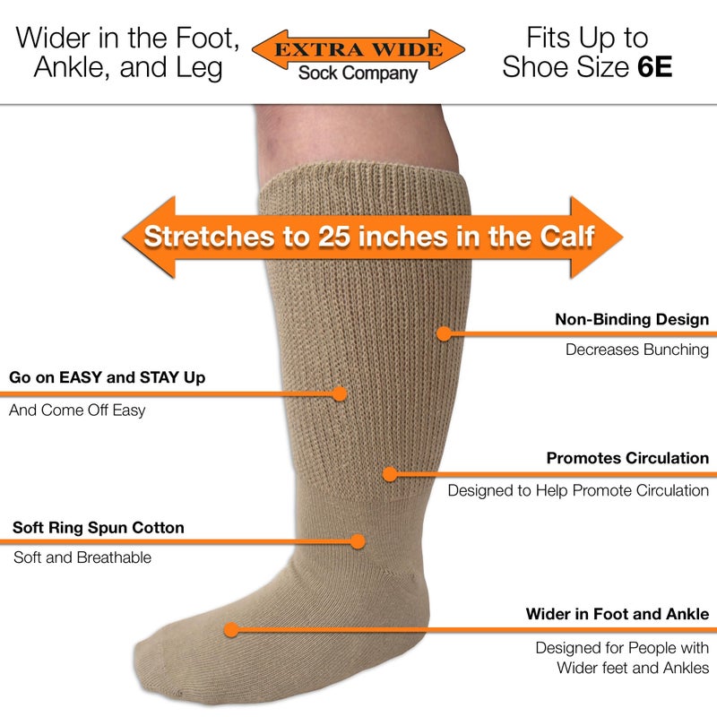 Extra Wide Comfort Fit Athletic Crew (Mid-Calf) Socks for Men and Women, For Wide Feet Pick your size, Do not size up - Image 2