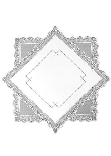 Heritage Lace Prelude 42-Inch by 42-Inch Table Topper, White - Image 1