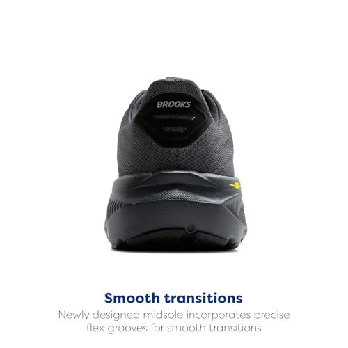 Brooks Men’s Ghost 17 Neutral Running Shoe - Ebony/Black/Yellow - 9 Medium - Image 3