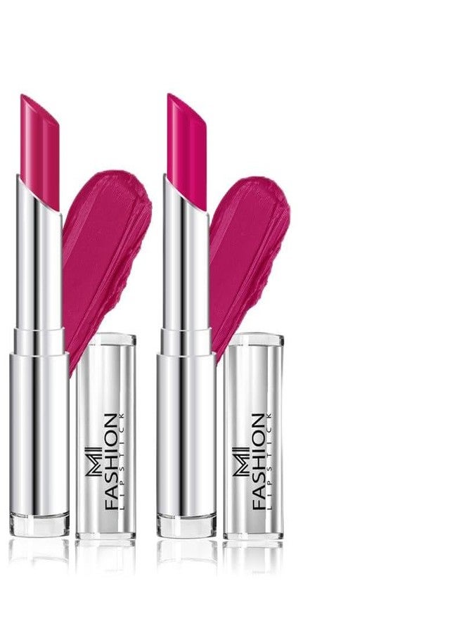 MI Fashion Soft Creamy Matte Finish Lip Colors-Rich Pigments & Comfartable All Day For Bold Glam 3.5g (Deep Magenta, Magenta Rush) Pack Of 2 - Image 1