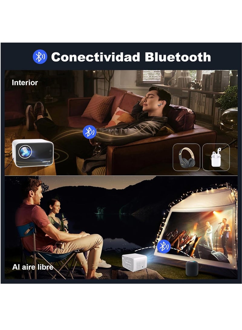 【Android TV】  Projector 4K WiFi6 Bluetooth Full HD 1080P Native 500ANSI, Electric Focus Projector Home Cinema for iOS/Android/TV Stick, USB AV HDMI  - Image 4