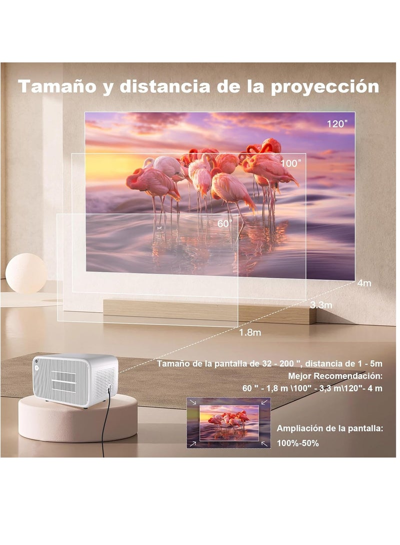 【Android TV】  Projector 4K WiFi6 Bluetooth Full HD 1080P Native 500ANSI, Electric Focus Projector Home Cinema for iOS/Android/TV Stick, USB AV HDMI  - Image 5