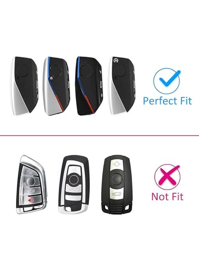 OUYoo Car Key Fob Cover Case Keychain Compatible with BMW X1 X2 X3 X5 X6 X7 530i 540i 740i iX XM i5 i7 2023 2024 2025 2026 Crystal white,Case Comes with a key chain. - Image 2