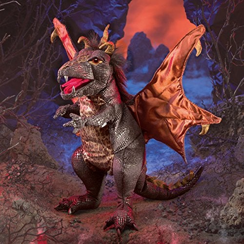 Folkmanis Black Dragon Hand Puppet Plush Black - Image 5