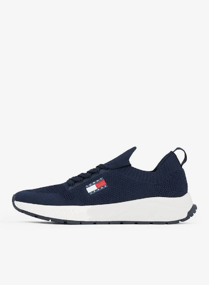Tommy Jeans Dark Night Navy Runner Kntitted Sneakers for Men | Best Price UAE