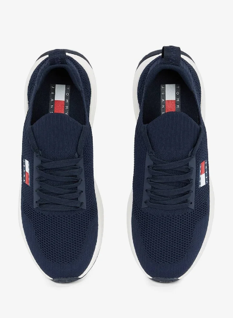 Tommy Jeans Dark Night Navy Runner Kntitted Sneakers for Men | Best Price UAE