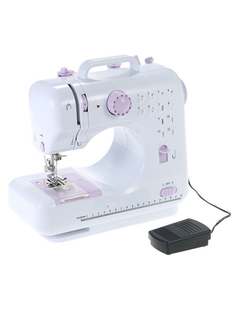 DubaiGallery 12 Stitches Household Sewing Machine, Mini Size Handheld with Foot Pedal 2 Speed Double Threads  - Image 1