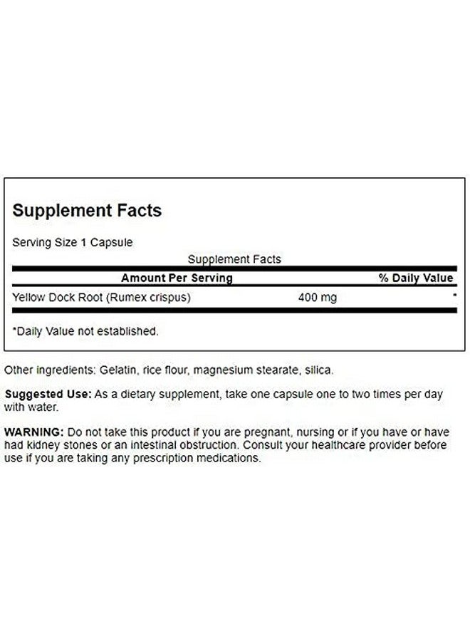 Swanson Full Spectrum Yellow Dock Root 400 Milligrams 60 Capsules - Image 2