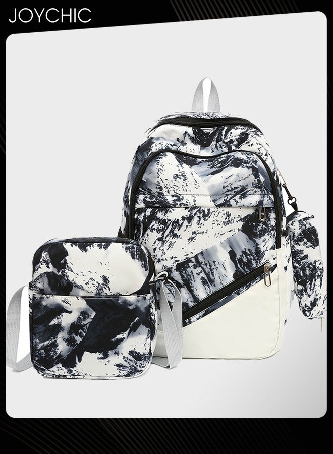 Joychic مجموعة حقيبة سفر مدرسية مكونة من 3 قطع بتصميم عصري جديد من النايلون المقاوم للماء وسحاب مع حقيبة أقلام للطلاب في المرحلة المتوسطة والثانوية - Image 1