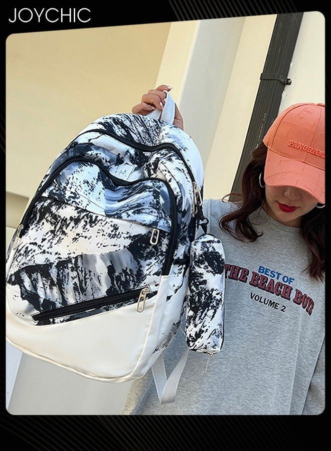 Joychic مجموعة حقيبة سفر مدرسية مكونة من 3 قطع بتصميم عصري جديد من النايلون المقاوم للماء وسحاب مع حقيبة أقلام للطلاب في المرحلة المتوسطة والثانوية - Image 4