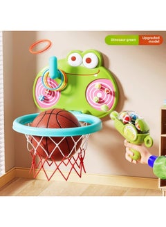Basketball Frame Shooting Rack Indoor Ball Children's Toy Small Ball Infant Special 1-2 Year Old Parent-Child Interactive Household-Color:[three-in-one Dinosaur Model] Ferrule + Shooting + Shooting (comes With Sticky Gun + Sticky Ball * 6 + Ferrule + Hook + Large Basketball + Pump + Hook + Hook + Suction Cup +