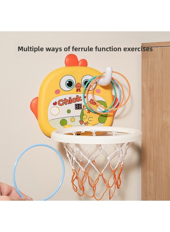 null - Basketball Frame Shooting Rack Indoor Ball Children's Toy Small Ball Infant Special 1-2 Year Old Parent-Child Interactive Household-Color:[three-in-one Dinosaur Model] Ferrule + Shooting + Shooting (comes With Sticky Gun + Sticky Ball * 6 + Ferrule + Hook + Large Basketball + Pump + Hook + Hook + Suction Cup + - Image 1