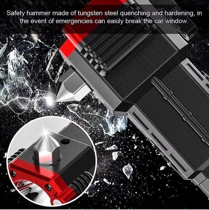 Generic Onlinenest Portable Torch LED Flashlight Long Beam Range Power Bank Hammer Strong Magnets Window Glass and Seat Belt Cutter  - Image 5