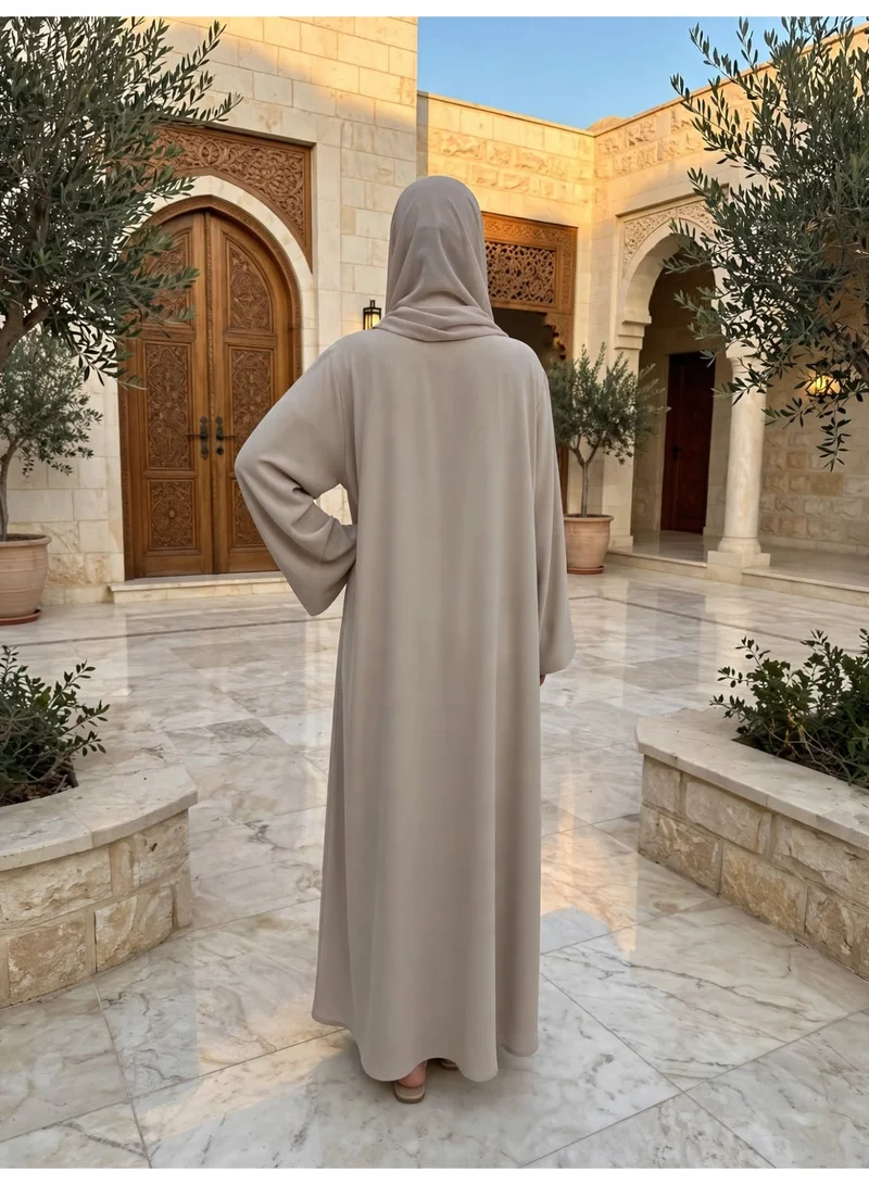 Ikkxa  Elegant Bodice Beaded Straight Cut Abaya for Women | Best Price UAE