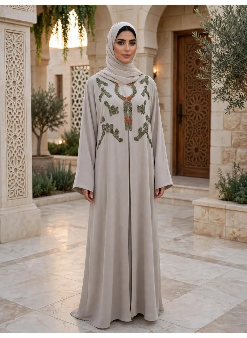 Elegant Bodice Beaded Straight Cut Abaya