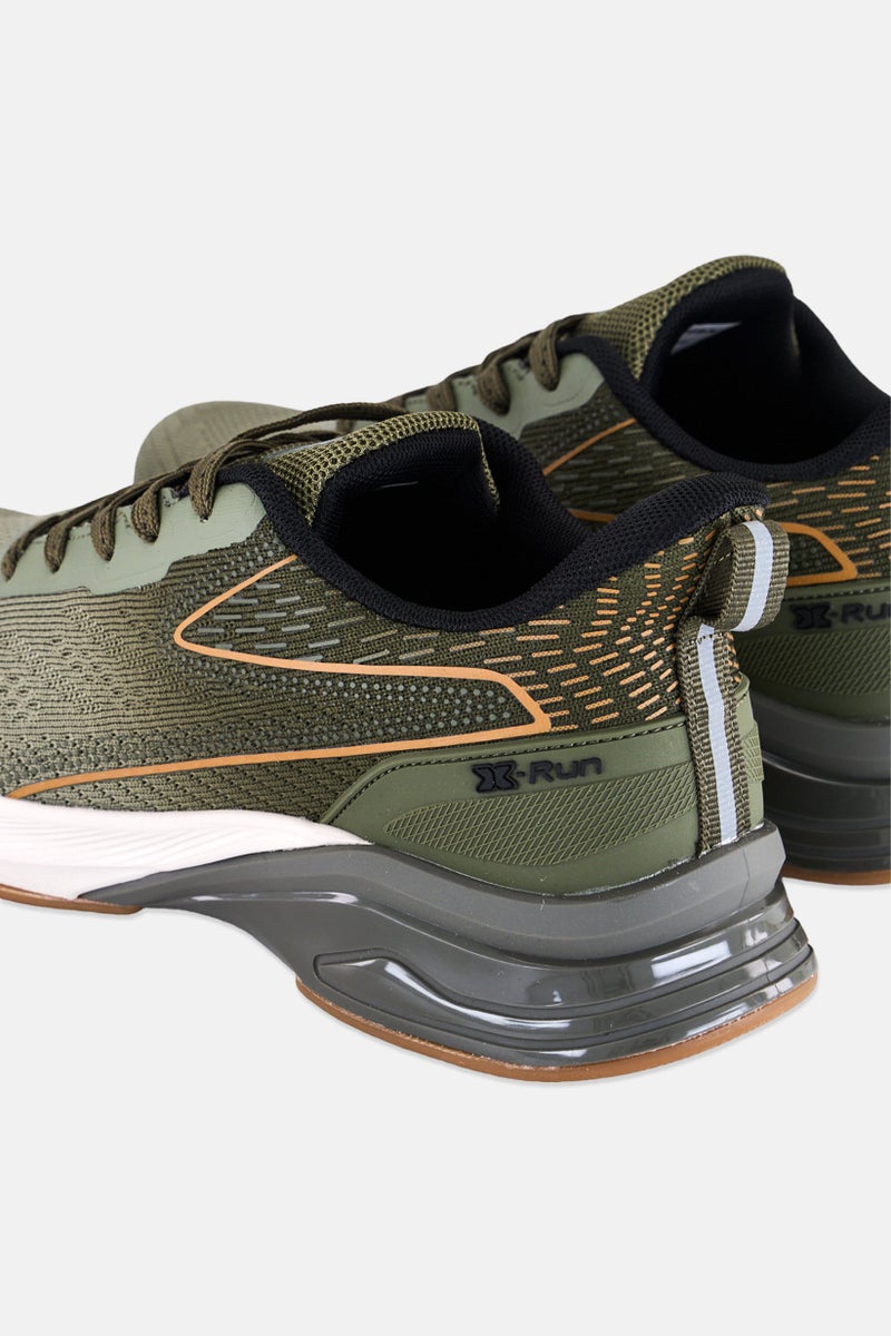 RBX Men Brand Logo Lace Up Running Shoes, Olive - Image 3