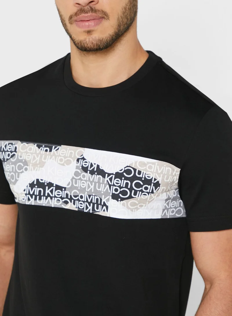CALVIN KLEIN Camouflage Logo T-Shirt