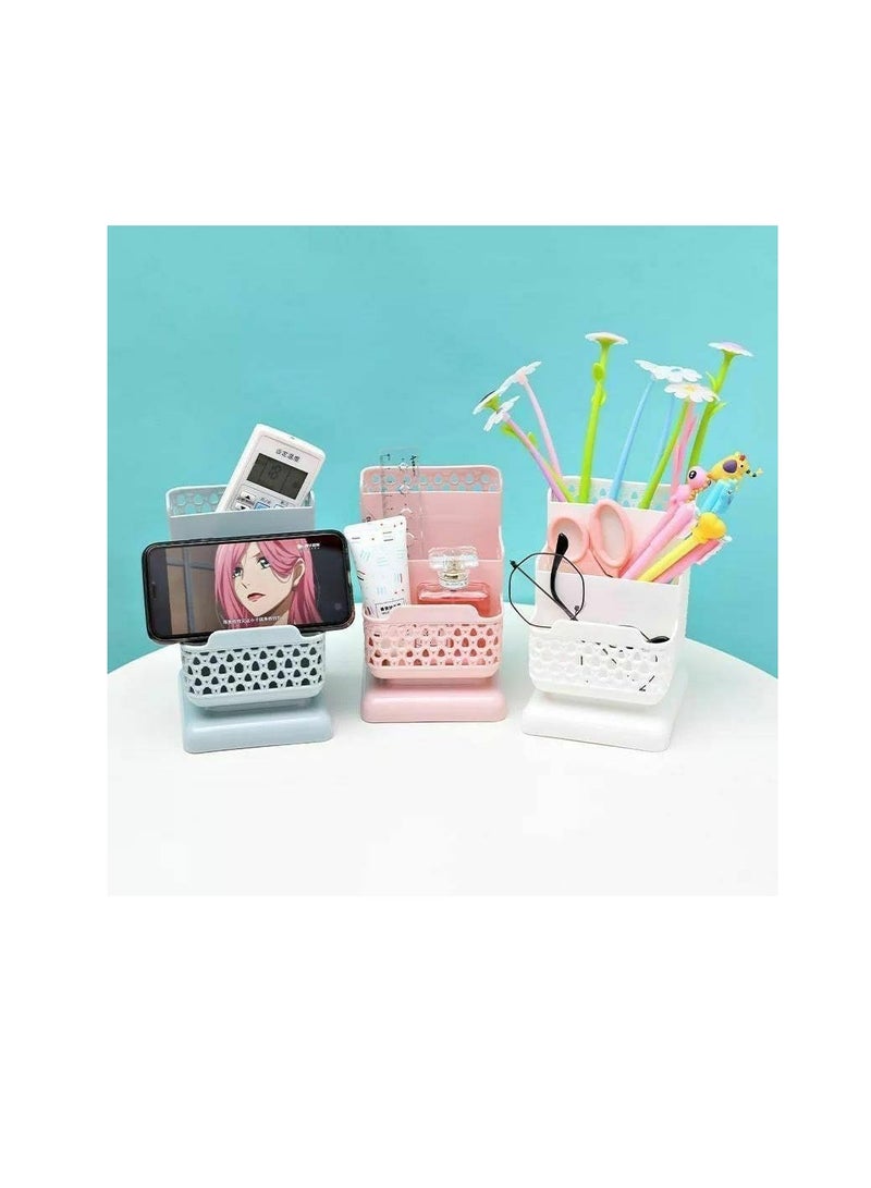 Jumbo Makeup Organizer and Remote - Perfect Organization with an Elegant Touch OM (White) - Image 2