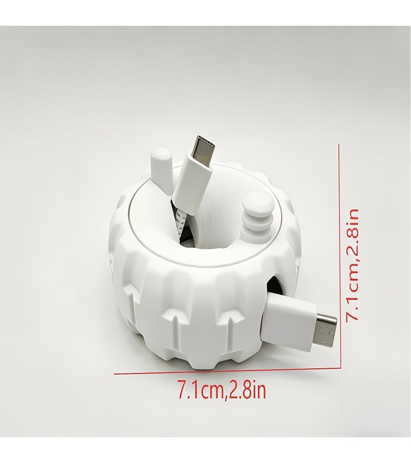 Orange Cable Organizer Portable Cord Winder Travel USB Holder Desk Management Wire Storage Case - Image 5
