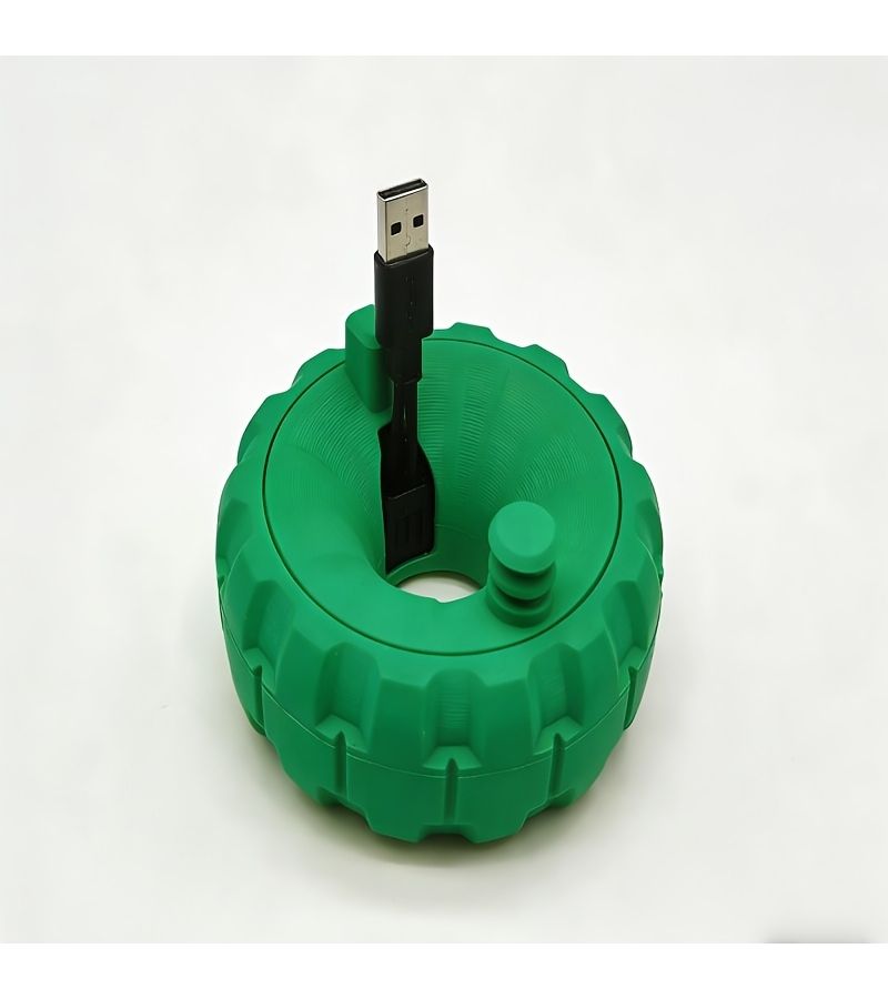 Orange Cable Organizer Portable Cord Winder Travel USB Holder Desk Management Wire Storage Case - Image 3