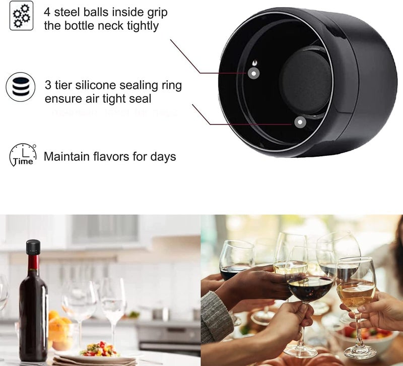 DANSR DANSR Wine Corks 1Pack Champagne Corks and 1Pack Wine Corks Reusable Silicone Sealing Wine Corks Lock Design Wine Corks 1 Champagne Stopper 1 Wine Stopper  - Image 4