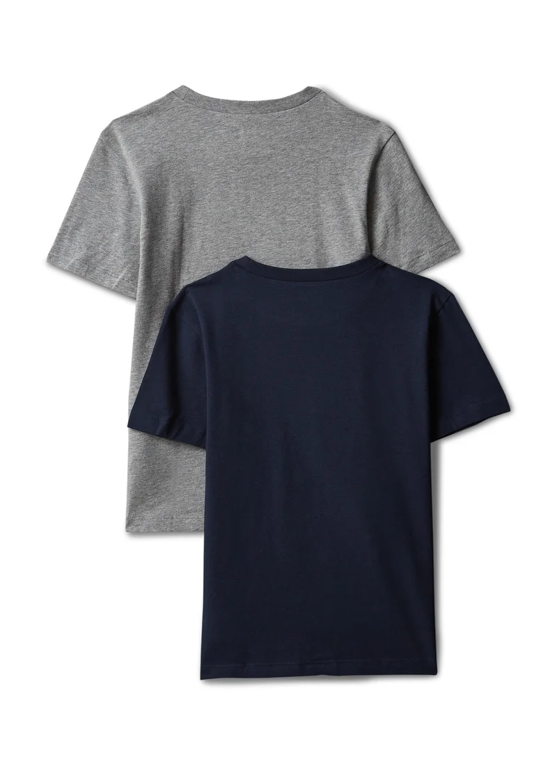 Calvin Klein Jeans Greyhtr/Darksapphire 2-Pack Logo Lounge T-Shirts for Men | Best Price UAE