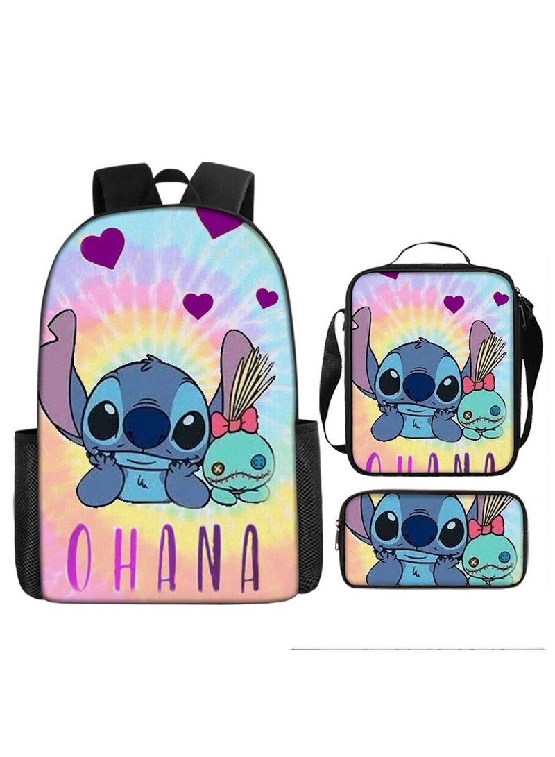 Stitch Primary And Secondary School Students' Three-Piece Backpack 29*42*16c