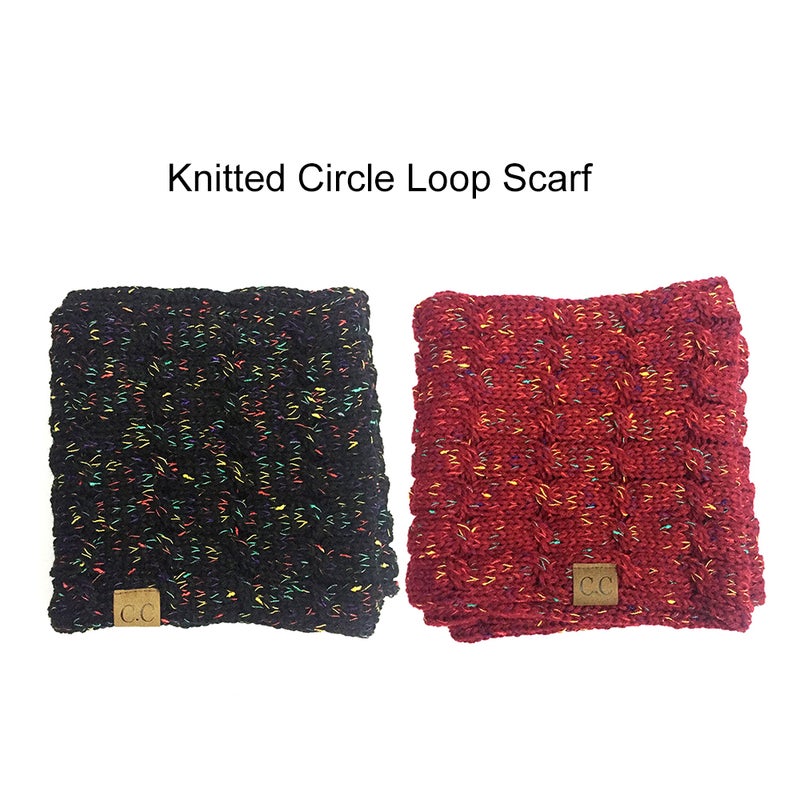 Winter Ribbed Knitted Scarf Thick Warm Wool Cashmere Circle Loop Ring Scarves Stylish Neck Warmer for Women and Men - Image 5