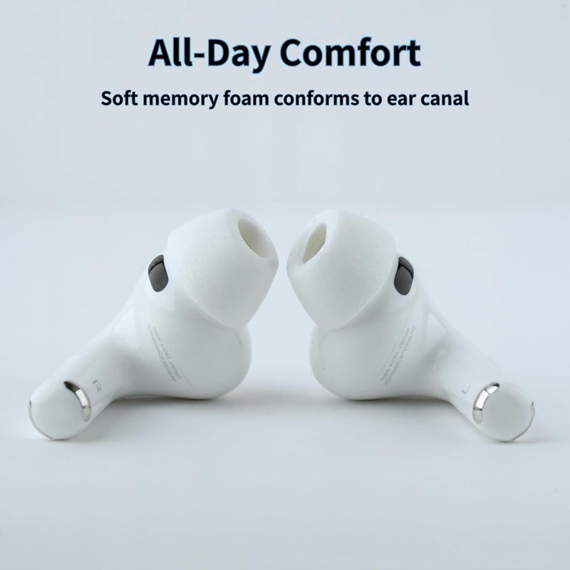 Comply TrueGrip MAX | Premium Memory Foam Replacement Earbud Tips for Apple AirPods Pro Gen 3 | Long Lasting Comfort, MAX Durability, Secure Fit, Superior Noise Isolation| White (S/M/L) (3 Pairs) - Image 3