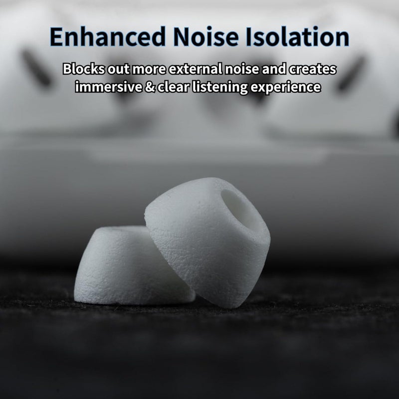 Comply TrueGrip MAX | Premium Memory Foam Replacement Earbud Tips for Apple AirPods Pro Gen 3 | Long Lasting Comfort, MAX Durability, Secure Fit, Superior Noise Isolation| White (S/M/L) (3 Pairs) - Image 5