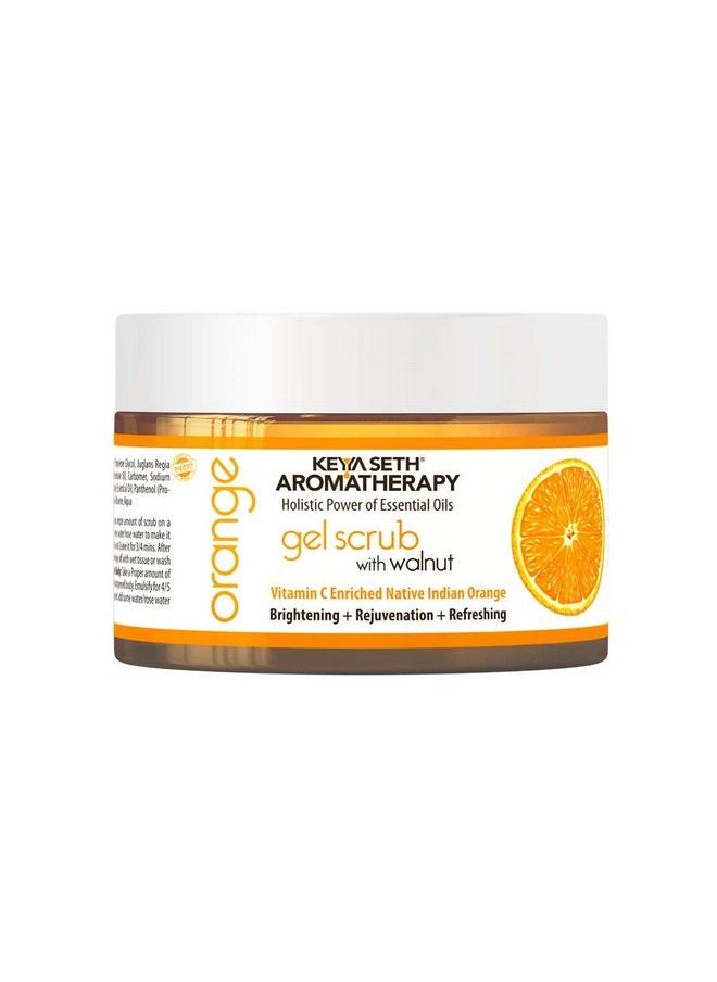 Keya Seth Aromatherapy Orange Gel Scrub Vitamin C Enriched Walnut Shell Natural Exfoliation Removes Dead Cells Brightening Refreshing 160Gm  - Image 1