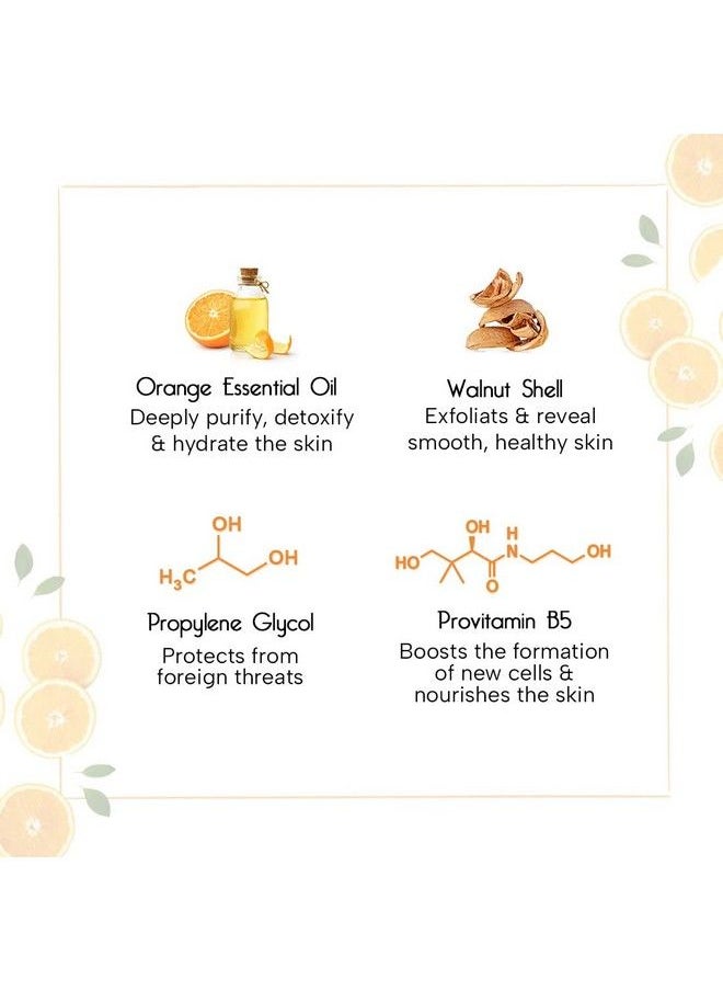 Keya Seth Aromatherapy Orange Gel Scrub Vitamin C Enriched Walnut Shell Natural Exfoliation Removes Dead Cells Brightening Refreshing 160Gm  - Image 4