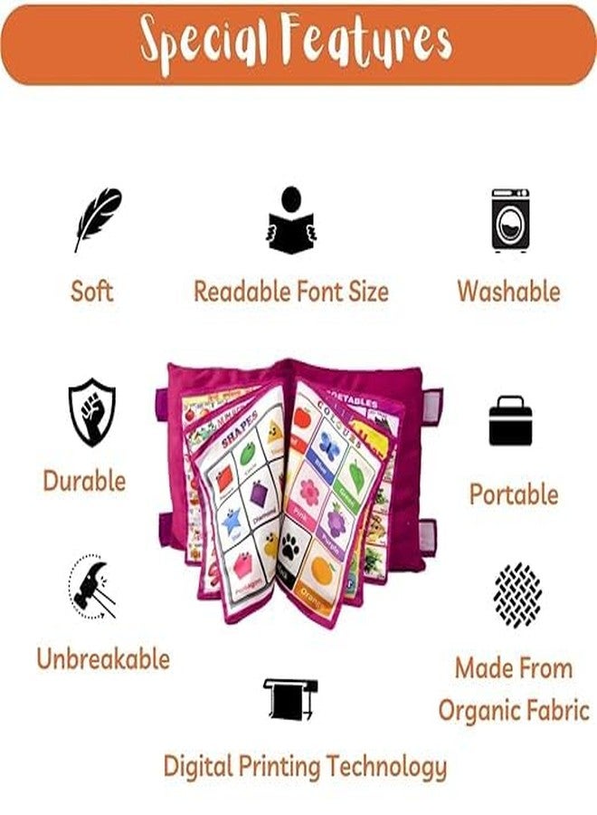 MITVIK Baby Digital Printed Cotton Educational Alphabet Learning Soft Pillow Cushion Book. Toys for Kids Girls and Boys Toddler (Pink) - Image 2