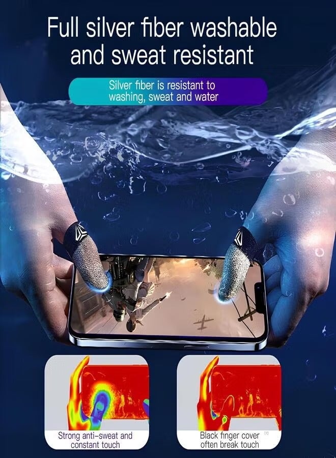 2 زوج إصبع الأكمام للألعاب الإبهام إصبع الأكمام للعبة Pubg المحمول مكافحة زلة قفازات الأصابع مع صندوق ألعاب الملحقات - Image 4