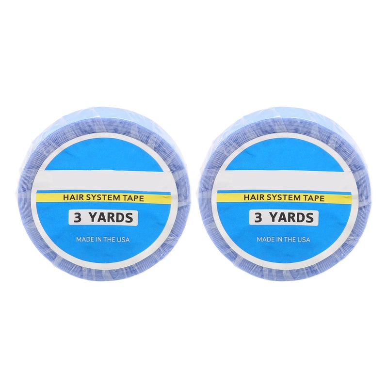 2pcs Double Sided Wig Adhesive Tape Roll Strong Adhensive Hair Extension Wig Hair Support Tape for Home Salon Blue - Image 1