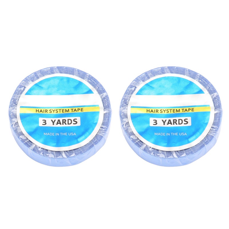 2pcs Double Sided Wig Adhesive Tape Roll Strong Adhensive Hair Extension Wig Hair Support Tape for Home Salon Blue - Image 2