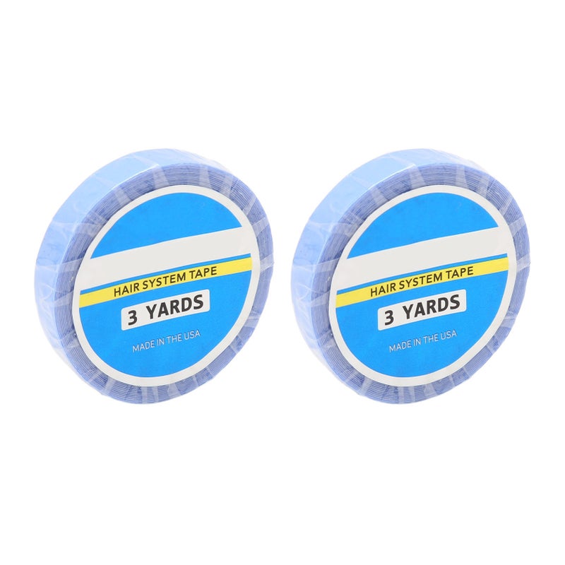 2pcs Double Sided Wig Adhesive Tape Roll Strong Adhensive Hair Extension Wig Hair Support Tape for Home Salon Blue - Image 3
