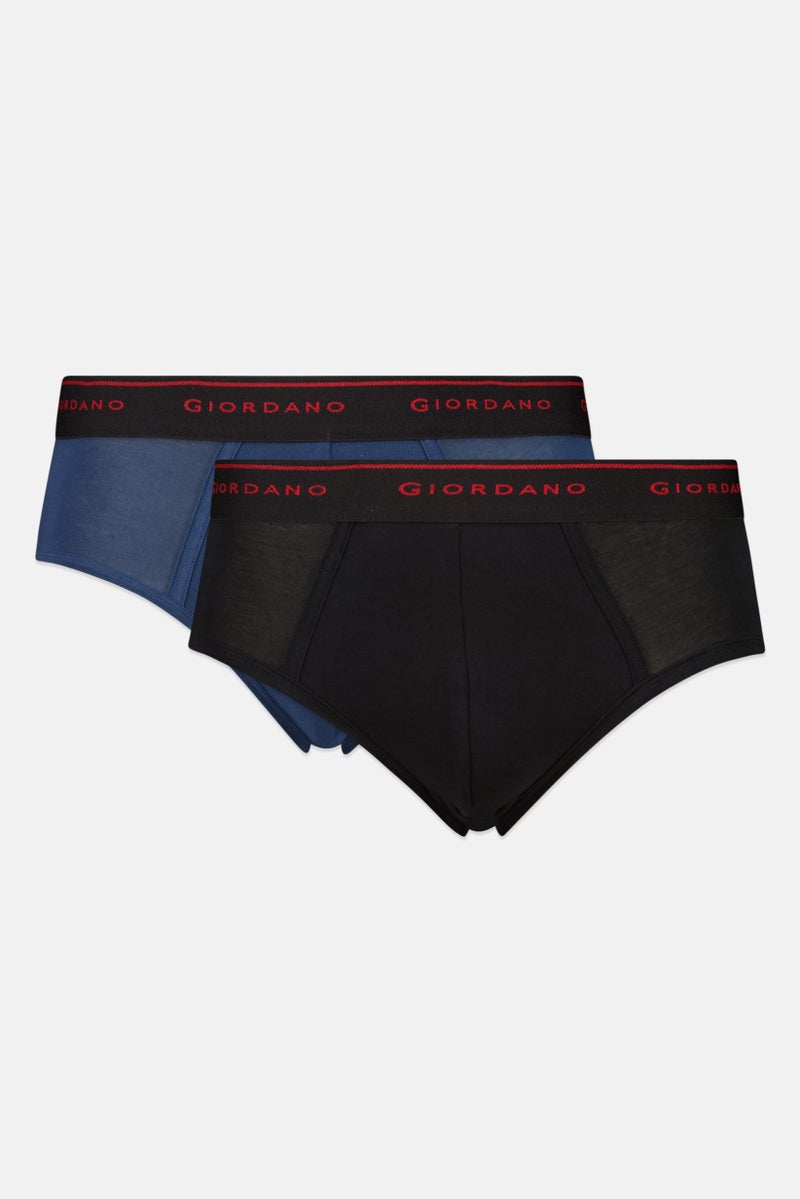 GIORDANO Men 2 Pieces Brand Logo Brief, Multicolor - Image 1