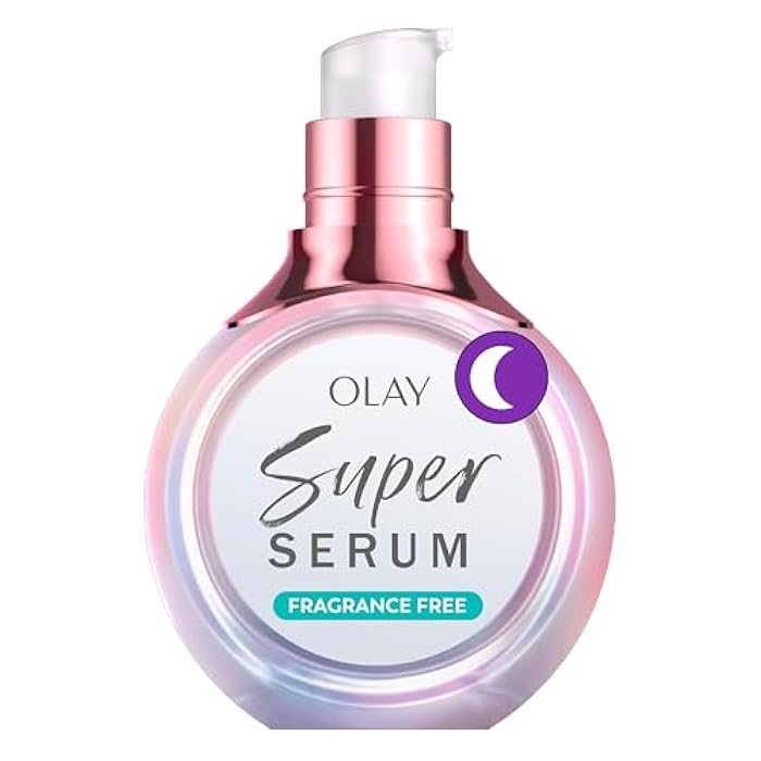 Olay Super Serum Night Repair, Fragrance-Free Trial Size - Niacinamide, Peptide, Salicylic & Lactic Acid, Glycerin ​- 5-in-1 Skin Care Benefits - Hydrating, Reduces Dark Spots, Anti-Aging, 0.4 Oz - Image 1