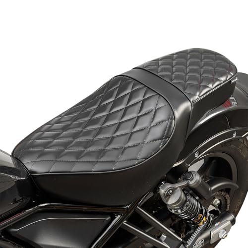 Lorababer Motorcycle Complete Seat Cushion Pad Cover Fit for Rebel CMX 1100 CMX1100 2021 2022 2023 2024 2025 Passenger Driver One-Piece Pillion Pressure Relief, Gloss Black - Image 1