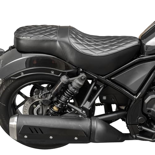 Lorababer Motorcycle Complete Seat Cushion Pad Cover Fit for Rebel CMX 1100 CMX1100 2021 2022 2023 2024 2025 Passenger Driver One-Piece Pillion Pressure Relief, Gloss Black - Image 4