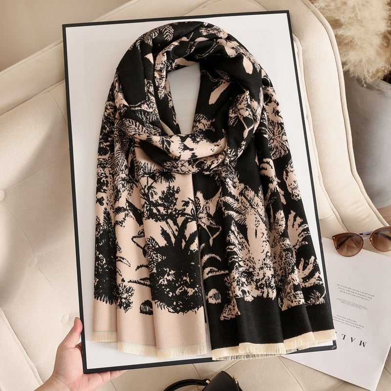 2024 Autumn/Winter Faux Cashmere Scarf Shawl for Women - Image 1