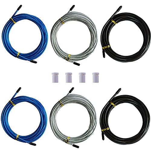 Qboyi Replacement Cable for Speed Jump Rope, 6pcs 10ft Stainless Steel Wire with Polymer Coating for High Speed Jump Ropes.OD:4.0mm - Image 1
