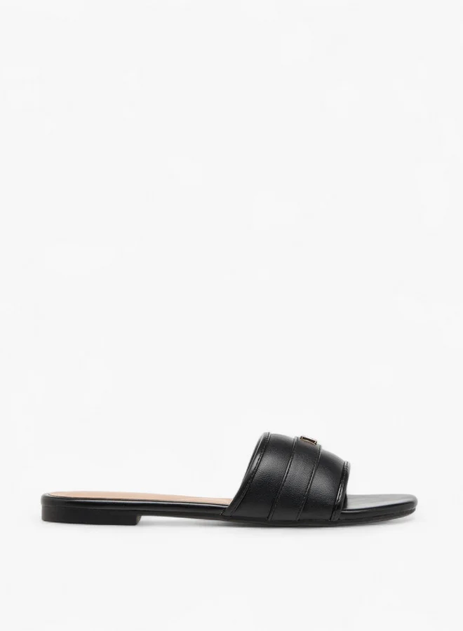 Flora Bella By Shoexpress Logo Accent Slip-On Flat Sandals