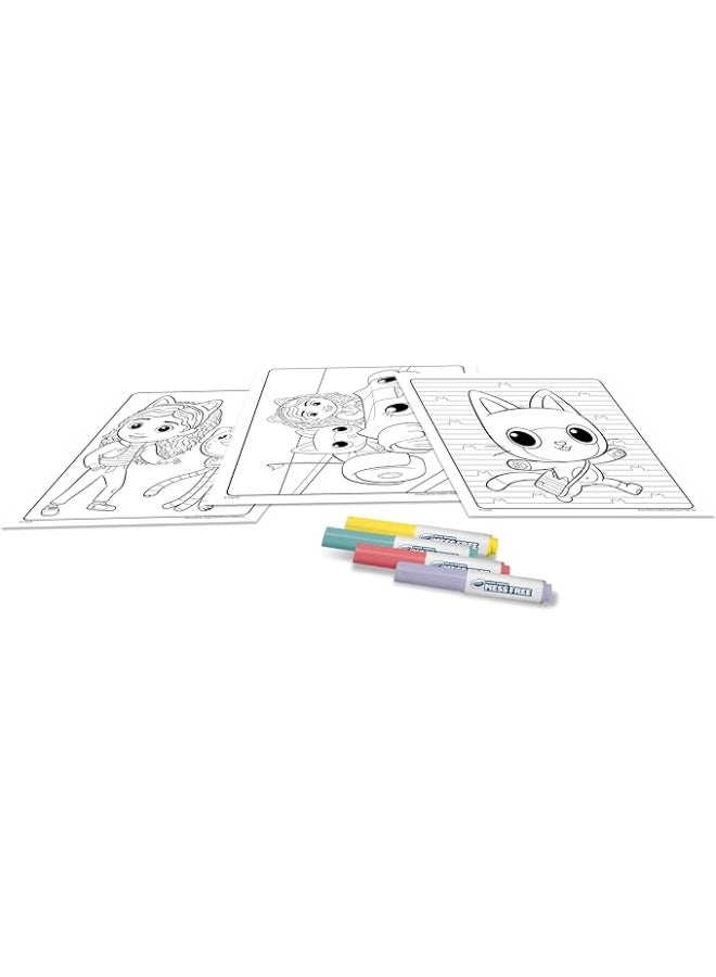 Color Wonder - Coloring Set with 18 Colouring Pages and 4 Markers Without Stain, Gabby's Dollhouse, Creative Activity for Children from 3 Years, International Version, 75-2816