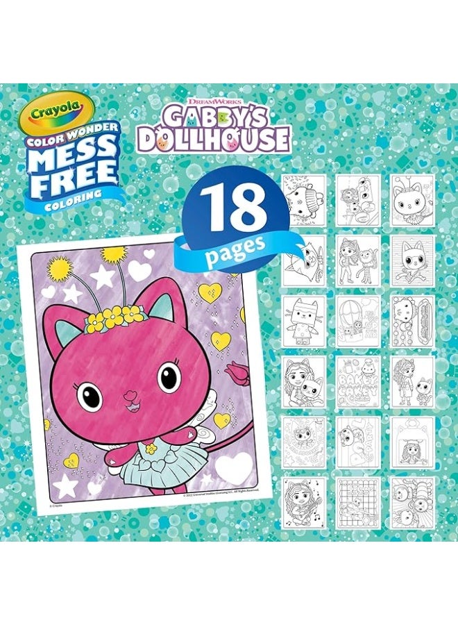 Color Wonder - Coloring Set with 18 Colouring Pages and 4 Markers Without Stain, Gabby's Dollhouse, Creative Activity for Children from 3 Years, International Version, 75-2816